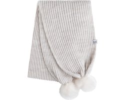Baby's Only Sjaaltje met pompon Cool - Kindersjaal - Sjaal kind - Baby sjaal - Wintersjaal - Sjaaltje - Sjaal meisje - Sjaal jongen - Ecru - Wit - 110x16 cm - 3-36 maanden