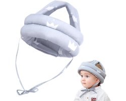 Babyveiligheidshoedje, schokbestendige babyhelm, babybescherming, babybeschermend hoofd, verstelbaar katoen, geschikt voor kinderen van 5-24 maanden, veilig bij kruipen en lopen, schokbestendig (grijs)