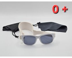 Babyzonnebril maat 2-18 maanden / antislip baby bril K 112 kat 3 UV 400 / witte montuur + getinte grijze lenzen / kraamcadeau meisje / baby glasses / lunettes de soleil bébé / Aland optiek / zonnebril kind pasgeboren jongen of meisje