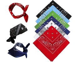 Bandana's 6 stuks katoenen paisley hoofdbanden sjaal cowboybandana vierkante bandana's ideaal voor hiphopfietsen ook als zakdoek/halsdoek Meerkleurig voor dames en heren
