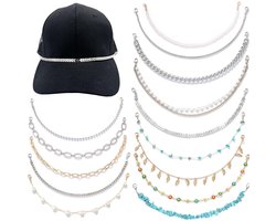 Dailygoods - 14 Stuks Trucker Hoed Kettingen voor Dames en Heren,Hoed Hangers Accessoires met Karabijnsluitingen voor Mesh Baseball Cap Trucker Hat DIY Decoratie (A)