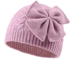Dailygoods- Beanie Muts Warm - Baby Meisje - Gebreid - Zacht Katoen - 0-6 Jaar - Hoofdomtrek 36-54 cm - Kindermuts