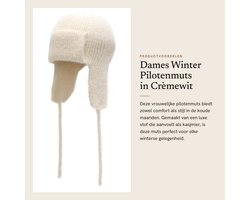 Dailygoods- Pilotenmuts Dames - Warme Trappermuts - Gebreide Beanie - Oorkleppen - Zachte Acryl/Polyester - Eén Maat 55-58 cm - Wintermuts