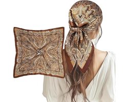 Dames Satijnen Hoofddoek | Zijden Sjaal Haarbandana | 70x70 cm - Nacht Slaaphaarwikkel