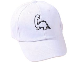 Dinosaurus pet 1-2 jaar - wit - Zomer accessoire - voor op het strand of onderweg - Stoere jongenspet
