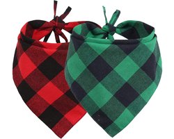 Driehoek Sjaal - Verstelbare Pet Neck Sjaal - Verstelbaar Ontwerp Zacht Draagcomfort - 1 Stuk - Voor Huisdieren groente/rood