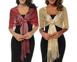 Eamber - Sjaals en wraps voor vrouwen | Bruiloft sjaal | Sjaal wraps met gesp | Avond wrap stola | Avondfeestjurken | Feestjurken