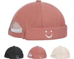 Egoods - Katoenen Docker Cap met Verstelbare Manchetten in Roze - Unisex, dames en heren