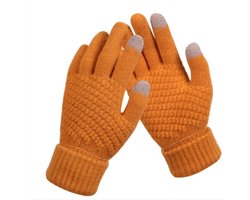 Finnacle - De perfecte winteraccessoire: Gebreide handschoenen | Touchscreen | One size | Warm en stijlvol Oker geel!