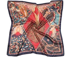 Grote Vierkante Satijnen Hoofddoeken en Haar Sjaals voor Vrouwen - Klassieke Gedessineerde Bandana's