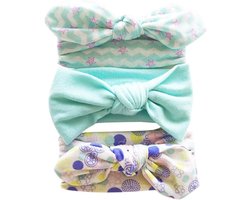 Hoofdbanden Meisje Multi kleuren Boog Haar Hoops Haarbanden Meisjes Zachte Turban met Strikken Lint Bloem Prinses Band Pasgeboren Verjaardagscadeau