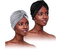 Inovra - Tulbandhoofddoek voor dames | Zomerse hoofdbedekking | Chemo-hoed met bloem | Katoenen muts | 2 stuks