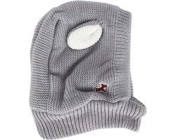 JHubers Goods - Grappige Warme Gebreide Hondenmuts met Konijnenoren, Winter Kostuum voor Honden van 15-25 Kg - Grijs