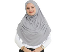 Kant-en-Klare Hijab voor Dames, Instant Moslim Tulband, Zachte Sjaal voor Gebed, Lange Islamitische Hijabs, Bescheiden Kleding, Jersey Abaya