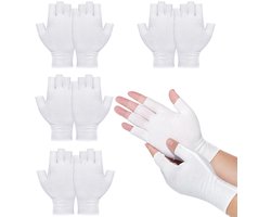 Katoenen Vingerloze Handschoenen - Hydraterend voor Eczeem - 4 Paar