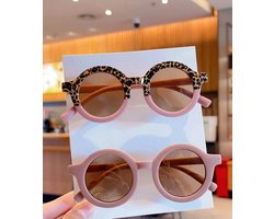 Kinder Zonnebril - Bril - Kind - Baby - 2 stuks | Taupe – Panter print - Leopard - Helft | Vanaf 2 jaar - 6 jaar | UV beschermend - Opklapbaar | Kinderzonnebril – Zonnebrillen | DH Collection