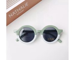 Kinder Zonnebril - Bril - Kind - Baby | Groen - Wit - Helft | Vanaf 2 jaar - 6 jaar | UV beschermend - Opklapbaar | Kinderzonnebril – Zonnebrillen | DH Collection