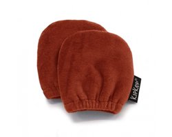 KipKep baby Wantjes - Rusty Spice, oranje-rood, antikrabwantjes - katoen velour - handschoen baby