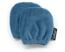 KipKep wantjes antikrab - Denim Blue - blauw - winter wantjes - katoen velour - antikrab-wantjes - handschoen baby