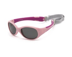 KOOLSUN - Flex - Baby Zonnebril - Roze Sachet Orchid - 0-3 jaar - UV400 Categorie 3 + Kunstleder Softcase met Knijpsluiting en Microfiber Zakje