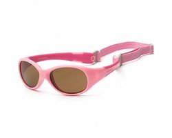 KOOLSUN - Flex - Baby Zonnebril - Roze Sorbet - 0-3 jaar - UV400 Categorie 3 + Kunstleder Softcase met Knijpsluiting en Microfiber Zakje