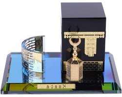 Kristal Vergulde Kaaba Drie Stukken - Islamitische Gebouw Ambachten voor Home Decor en Souvenirs, Uniek Design