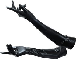 Lange Handschoenen voor Dames - Glanzende Leren Opera Handschoenen - Perfect voor Feest en Cosplay