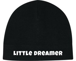 Little dreamer Baby muts - 0-9 maanden - Zwart - 100% Biologisch katoen - Newborn - kraamcadeau - kraamcadeau - Winter - baby cadeau - Mama - Papa