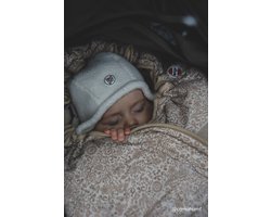 Lodger - Mutsje teddy baby - winter - wit - maat 0-3 maanden - fleece gevoerd