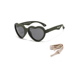 Maesy Baby Zonnebril Maes - 0 t/m 2 Jaar - Elastiek - Flexibel - UV400 Bescherming - Zonnebril Kind Hart - Groen