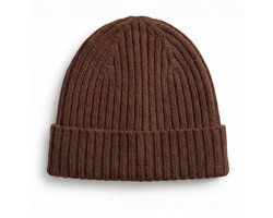 Merinowol Gebreide Baby Muts - Carob 44