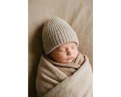 Merinowol Gebreide Baby Muts - Garlic 74/80