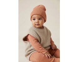 Merinowol Gebreide Baby Muts - Peach Fuzz 50/56