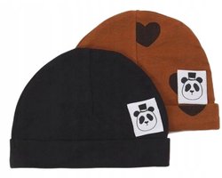 Mini Rodini Basic Hartjes Babymutsjes 2-Pack - Maat 36/38