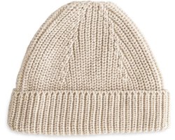 Mushie - babymuts beige - 6-9 maanden - gebreid - sand