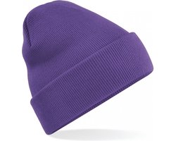 New Age Devi - "Paarse 'Original Cuffed Beanie' - Stijlvol en Warm"