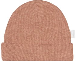 Noppies U Hat Rib Nevel Unisex Muts Maat 0M-3M - Cafe Au Lait Melange