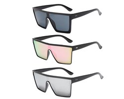 Retro Zonnebril - Oversized Vierkante Frame - UV400 Bescherming