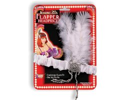 Roaring Twenties Hoofdband Dames met Witte Veren - Gatsby & Flapper Accessoire