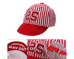 Rood baby Petje - Baby Hoedje - Babycap - Babypetje - Kinderpet - Babypet - Babycap - Cap - Zomerpetje - Petje - Rood - Gestreept - CHPN