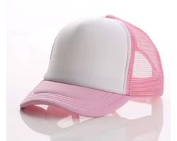 Roze Kinderpet - Truckerspet - Roze/Wit - Leuke pet - Kindercap - Hippe pet voor kinderen - Polyester - CHPN