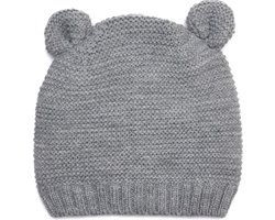 Sarlini - Baby Muts Grijs met Oortjes Wintermuts - 0 tot 6 mnd