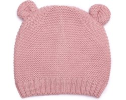 Sarlini - Baby Muts Roze met Oortjes - 0 tot 6 maanden - Binnenkant afgewerkt met Fleece