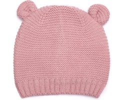 Sarlini - Baby Muts Roze met Oortjes - 6 tot 12 maanden - Binnenkant afgewerkt met Fleece