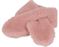 Sarlini - Baby Sjaal winter - Teddy Wol - 6/12 M - Licht Roze
