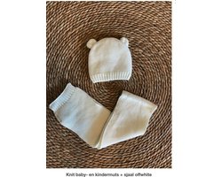 Sarlini muts + sjaal wit 1-2 jaar