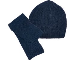 Sarlini - Sjaal en Muts 1-2 jaar Blauw - 2 Delige Winter Set Baby