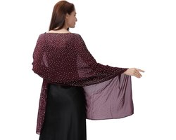 Sjaal en omslagdoeken voor avondjurken, zachte pure chiffon sprankelende strass bruiloft sjaal formele sjaal wraps voor vrouwen