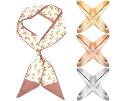 Sjaalringen - Sjaals - Accessoires - Ringen voor Sjaals Vrouwen - Cross Design - Mode Accessoires - 3 Stuks - Goudkleurig - Fashion Items - Stijlvolle Sjaalclips - Trendy Look