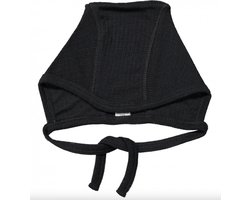 SMALLSTUFF - 100% merinowollen mutsje - Zwart - Maat 86/92